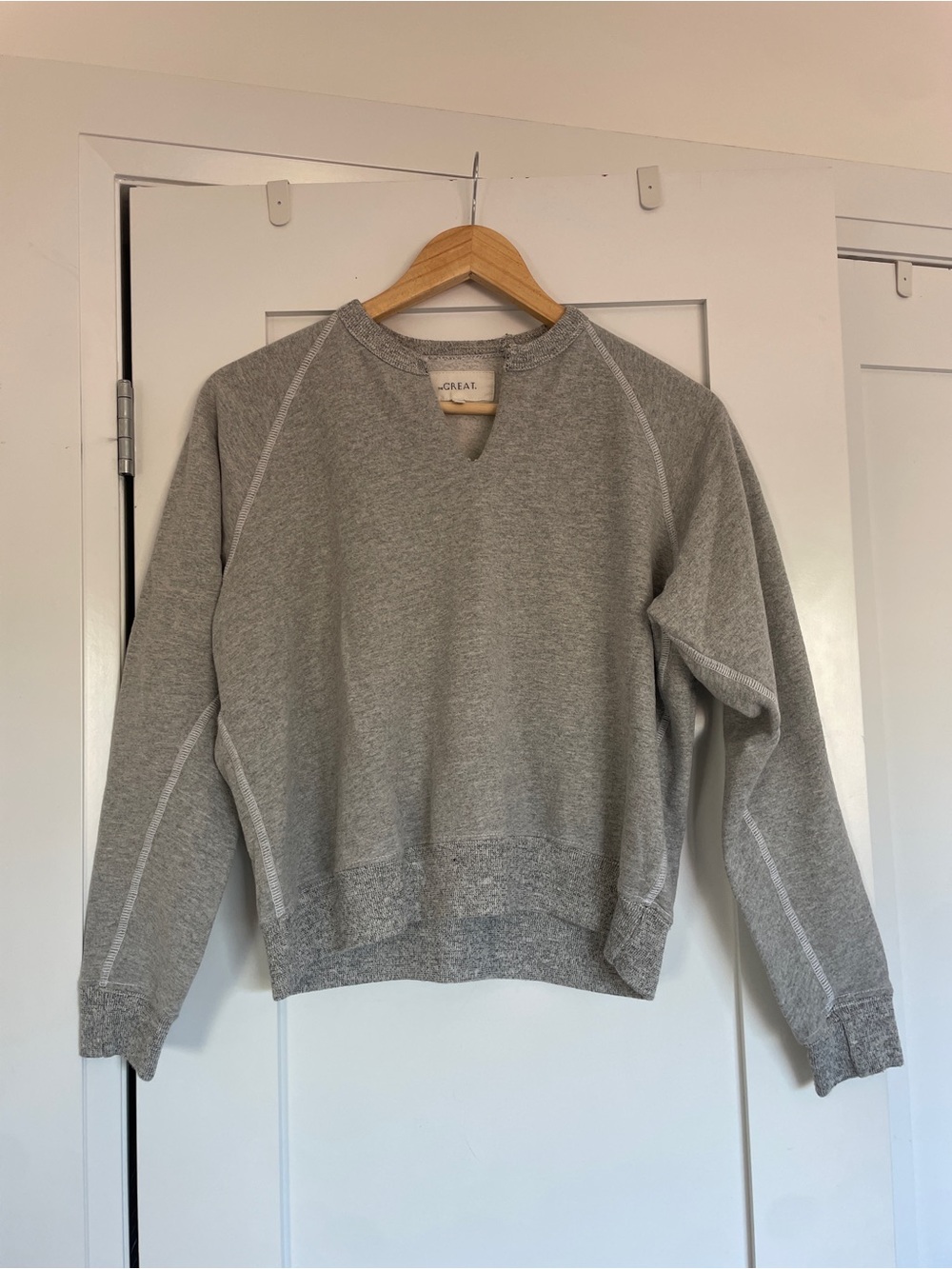 THE GREAT. Heather Gray Crewneck Sweatshirt